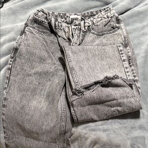 Good American Grey Washed Relaxed Jeans
